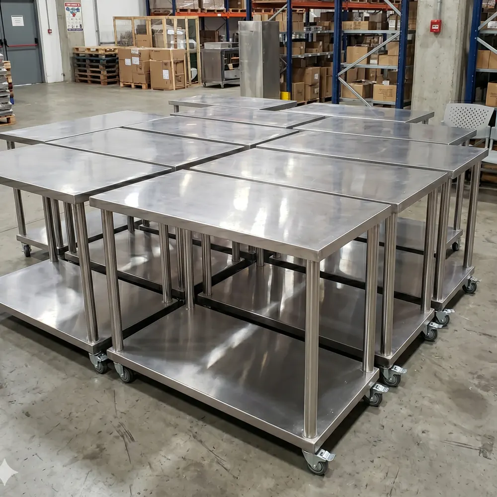 Mesa de trabajo de acero inoxidable